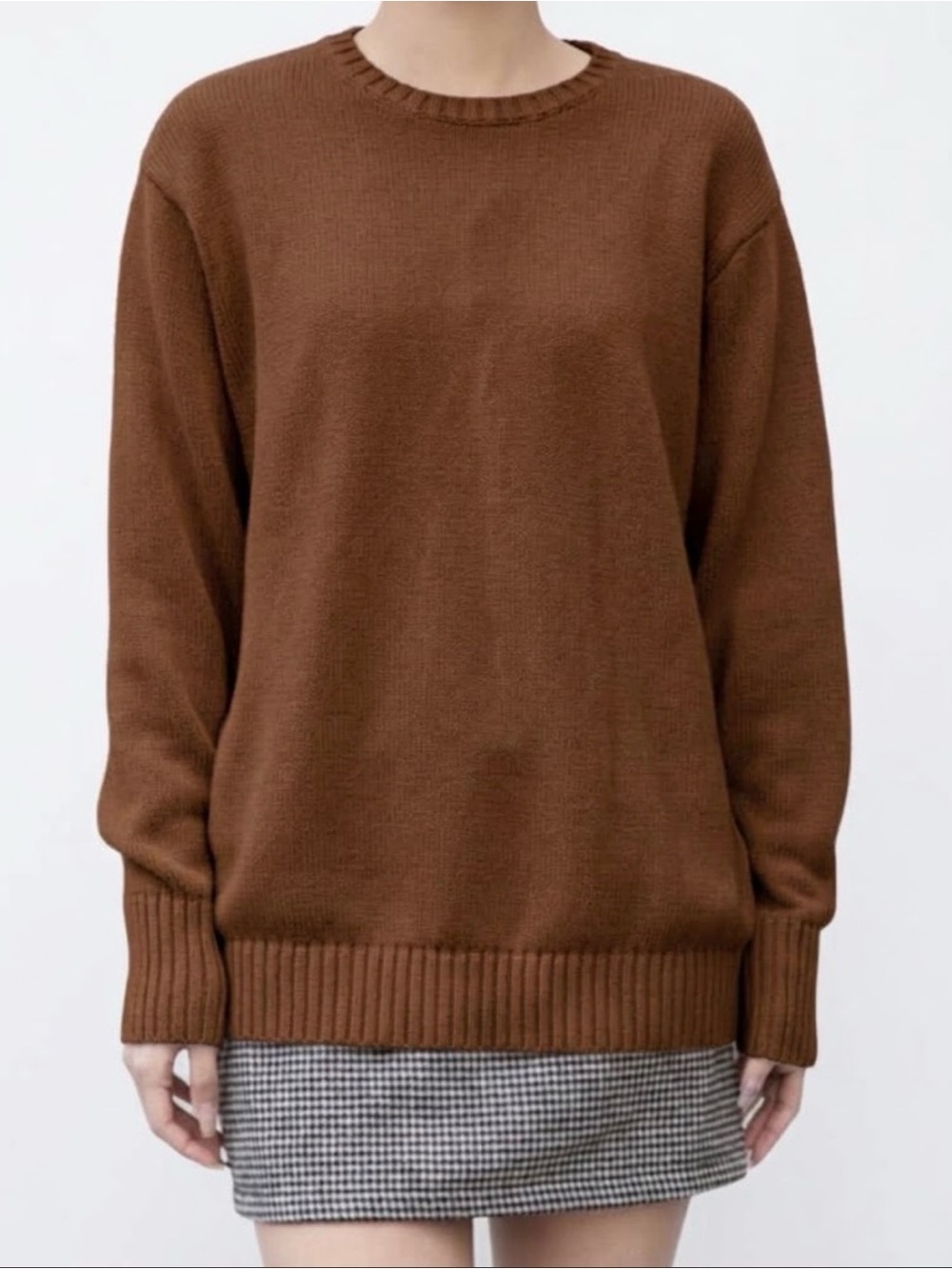 Brandy Melville Oversized Brown Sweater Crewneck S M L